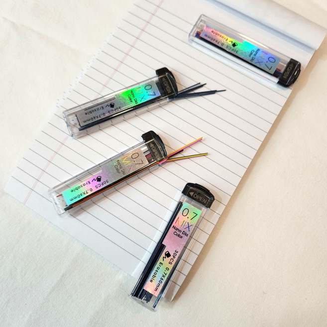 부드럽게 써지는 블랙 컬러 샤프심 30개 세트, 2개, 0.7mm