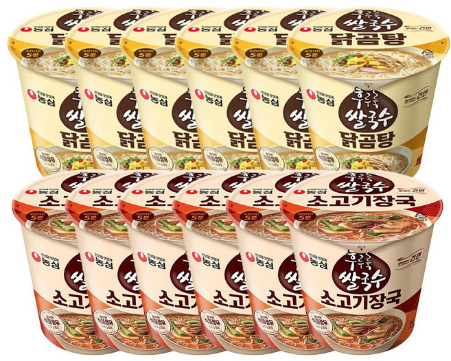 농심 쌀국수 73g x 6개+ 쌀국수 소고기장국 73g x 6개, 소고기장국 6개 + 쌀국수 6개