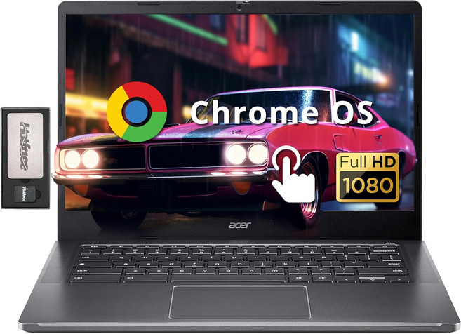 Acer 크롬북 플러스 4인치 FHD 터치스크린 노트북 인텔 i3N305 프로세서 8GB LPDDR5 RAM 672GB 스토리지52GB SSD+60GB 도킹 스테이션 세트 UHD, 14" | 8gb 672gb