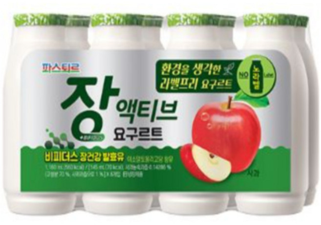 파스퇴르 장액티브 요구르트 사과 145ml 아이스박스포장, 32개