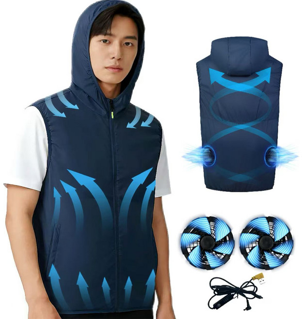 후드 에어컨 조끼 선풍기 아이스 냉풍 작업복 선풍기 조끼 남녀공용