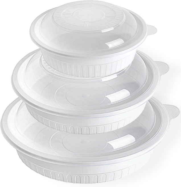 KH 사출 PP BW 원형찜용기 백색 탕 국물 찜 플라스틱 일회용 식기 위생 배달 포장용기, 100개