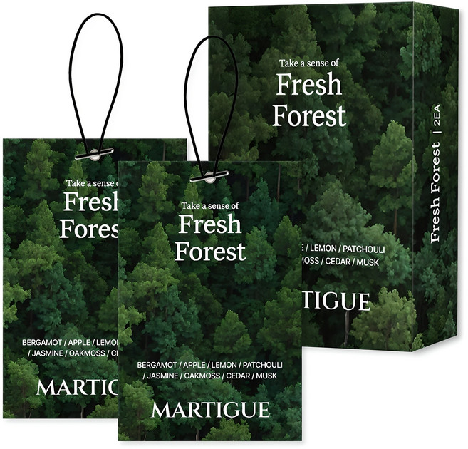 마르티그 퍼퓸 샤쉐 차량용 방향제 2p, 1세트, 프레쉬 포레스트