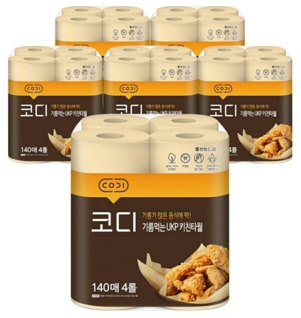 코디 기름먹는 UKP 키친타월 2겹 xx/키친타올, 1매, 6개