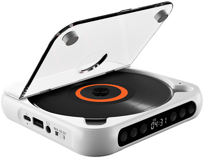 便攜式MP3音樂播放器 家用迷你復古隨身聽, 白色, 藍芽CD播放器