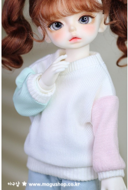#bjd#구체관절인형옷#액션바디(#파올라레이나32cm한정)투톤 나그랑 맨투맨(인형포함안됨)#마구샵#다락아이#관절바디, 1개