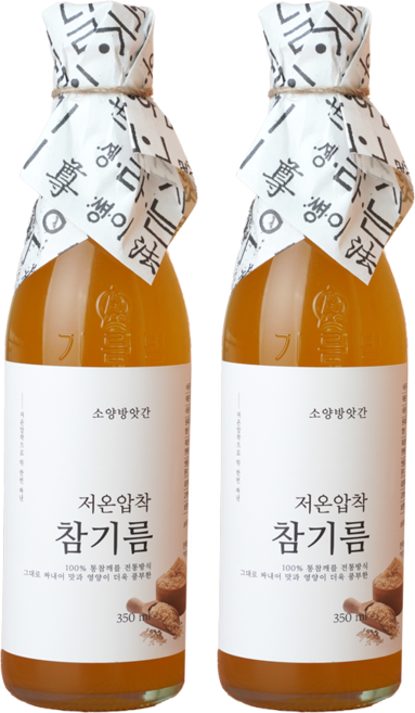 소양방앗간 저온 압착 진한 100% 통참깨 방앗간 참기름, 2개, 350ml