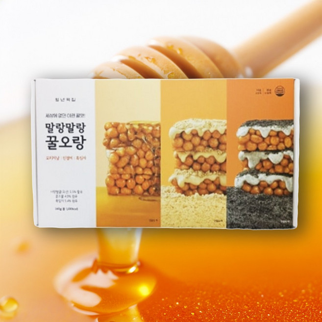 청년떡집 오란다 말랑말랑 꿀오랑 인절미 흑임자 오리지널, 340g
