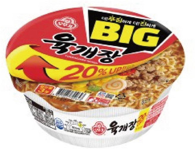 오뚜기 육개장 컵라면 104g 큰컵 사발면 야식 탕비실 간식, 3개