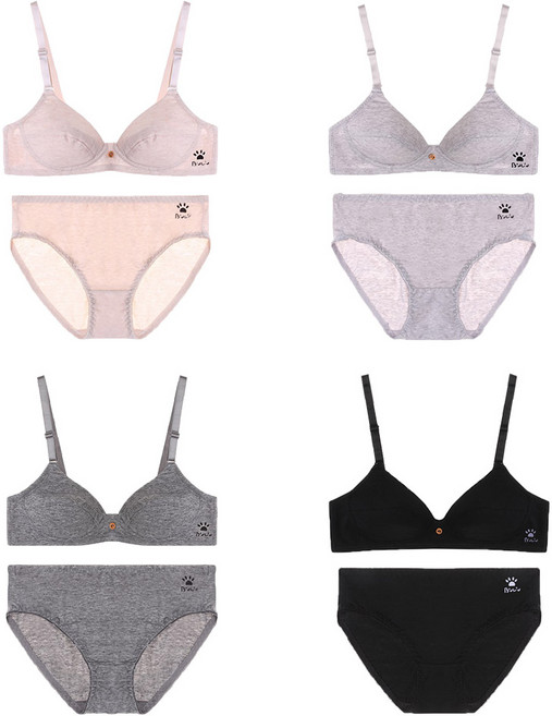 또온나 주니어 2단계 학생 브라 팬티 8종세트 우리 아이 편한 속옷 부드러운 면소재 귀여운 속옷세트 RK로미8종