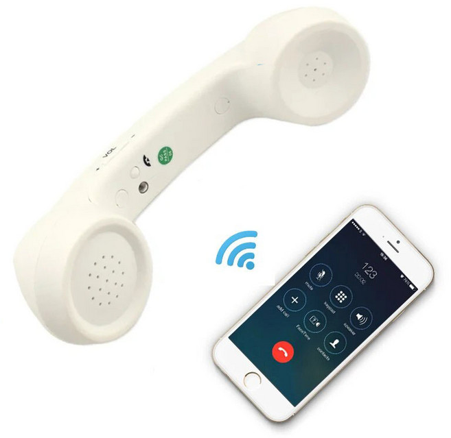 무선 블루투스 스마트폰 전화 수화기 레트로송수화기, 1개, 화이트