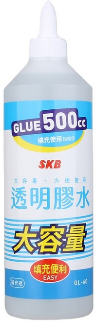 大容量膠水 透明膠水, 1個, SKB GL-60膠水補充瓶(500克), 500g
