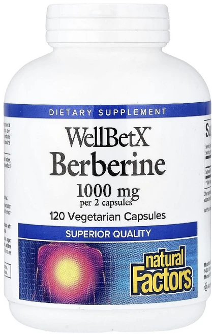 Natural Factors WellBetX 베르베린 1000mg 120캡슐, 1개, 120정 - 쿠팡