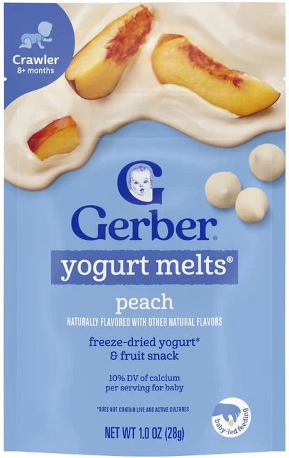 Gerber 아기용 스낵 요거트 멜트 생후 8개월 이상 복숭아 28g(1oz), Gerber아기용스낵요거트멜트생후8개월이상복숭아28g1, 28g, 1개