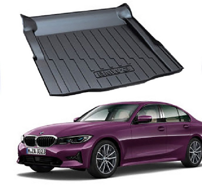리얼핏 BMW 3시리즈 G20 트렁크매트(2019~) 3D 논슬립 TPE [호환], 카본블랙, BMW3 G20