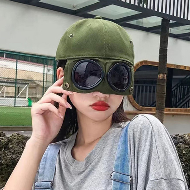 1p/2p구성 햇빛 차단 고글 캡모자 선글라스 볼캡 야구 힙합 인싸 모자