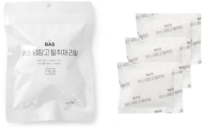 BAS 냉장고 탈취제 리필 3개입 1개, 60g