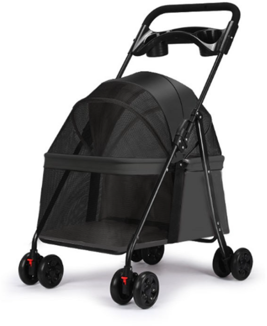 중형견 개유모차 시트분리 원터치 폴딩 저상형 웨건 4컬러, 1개, 네이비