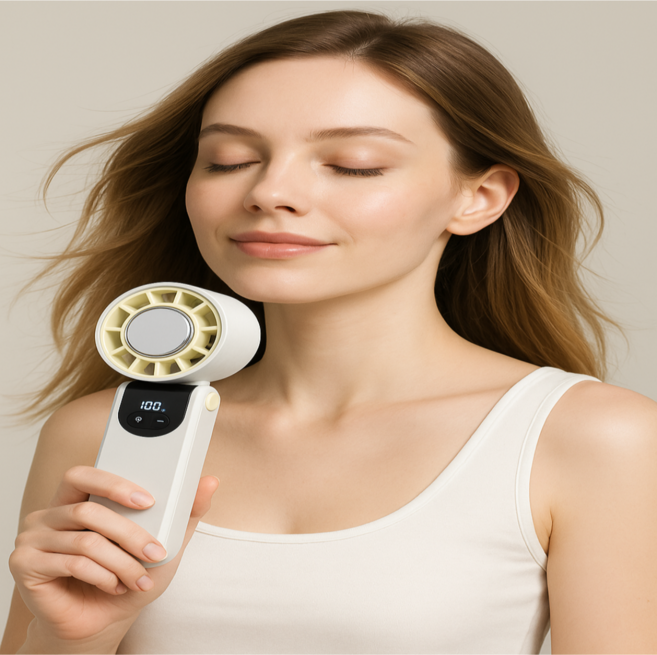 폭염준비끝 대용량 4000mAh F330 넥쿨러 아이스 터보 선풍기 S-1, 없음, 아이보리