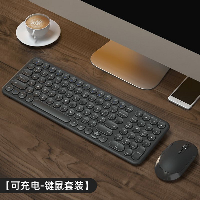 BOW 可充電無線鍵盤, 1個, 黑色-無線鍵鼠套裝【充電】配鍵盤膜