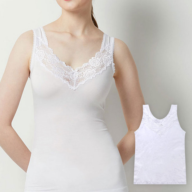 제임스딘 저자극 순면 레이스 여성 런닝 1매