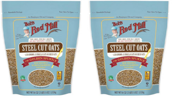 밥스레드밀 홀 그레인 스틸 컷 오트, 1.53kg, 2개