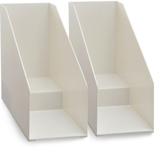 [ 2개세트 ] 루루이즈 2단 계단식 책꽂이, 화이트