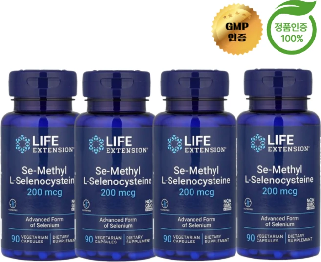 라이프익스텐션 시 메틸 엘 셀레노시스테인 200mcg, 90정, 4개 - 쿠팡