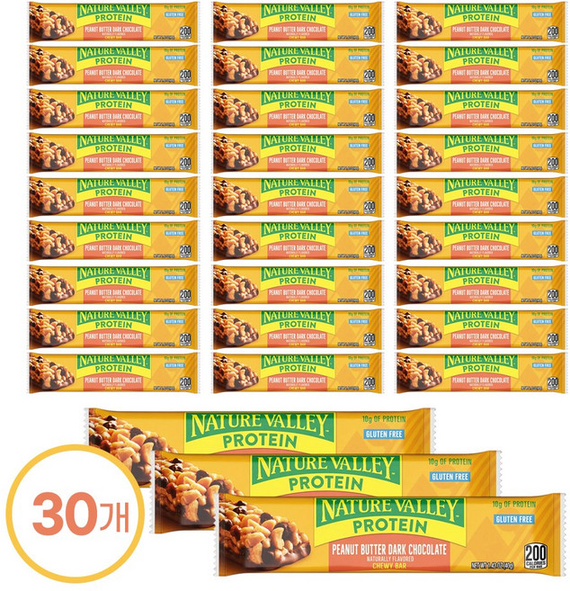 네이처밸리 프로틴 에너지바 피넛버터 다크초콜릿, 40g, 30세트