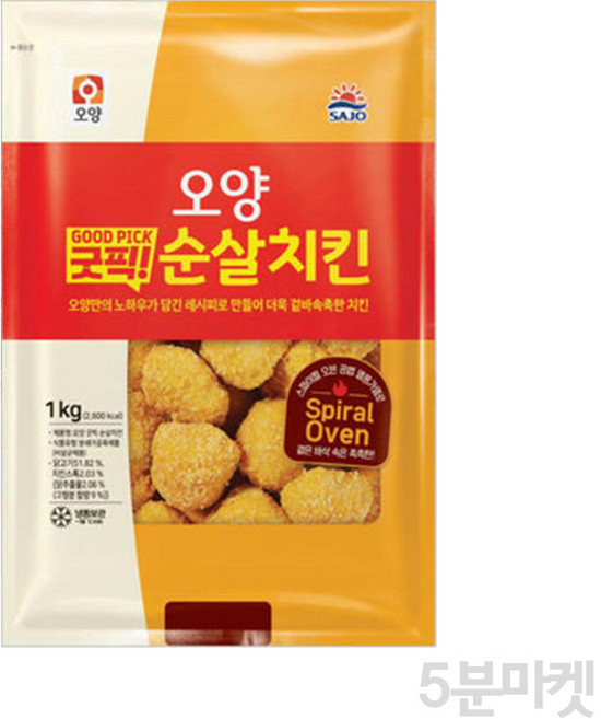 5분마켓 오양 굿픽순살치킨 대용량, 1kg, 4개