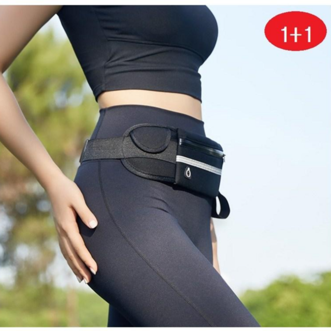 [원웨이라이프]러닝 벨트 슬림 힙색 허리색1+1, 블루+핑크, 1개