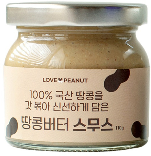 국산 100% 무첨가 무가당 땅콩잼 / 땅콩버터 스무스110g, 1개, 땅콩버터 스무스 110g, 110g