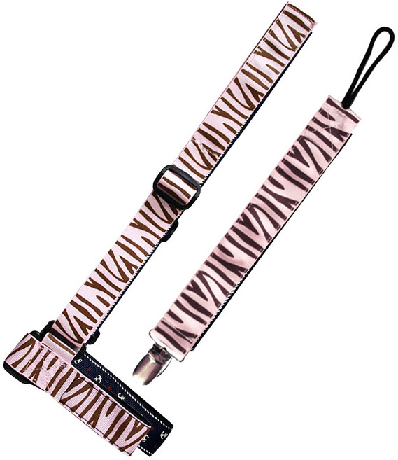 아가프라 유모차 액세서리 멀티스트랩 +클립 분실방지 집게 치발기끈, 1세트, 핑크지브라+핑크지브라