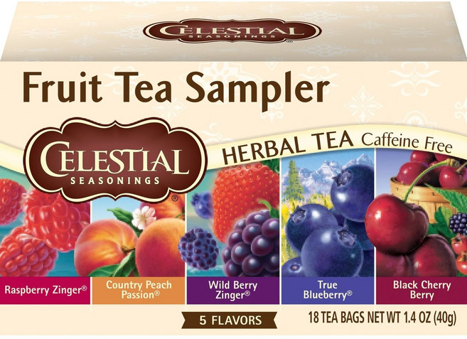 셀레셜시즈닝스 프루트 티 샘플러 허브 무카페인, 40g, 1개, 18개입