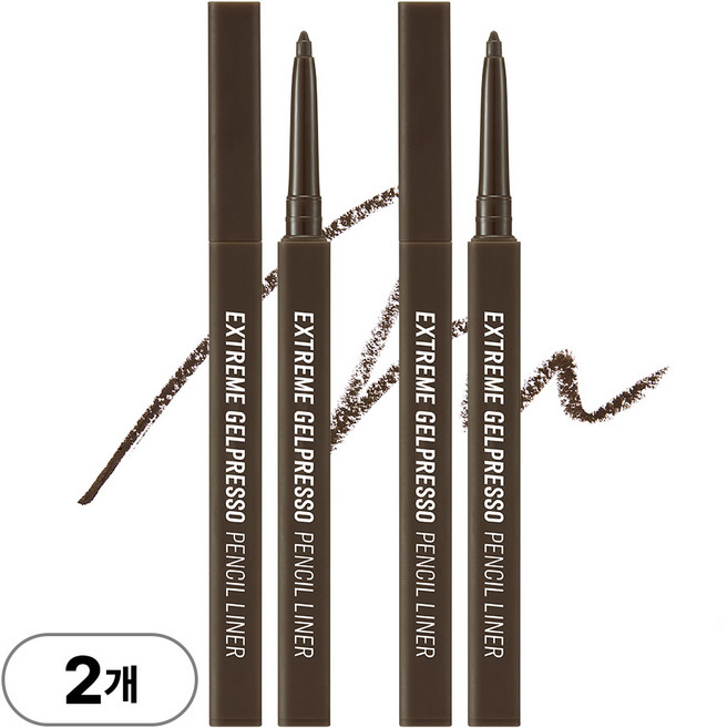 클리오 익스트림 젤프레소 펜슬 라이너 0.35g, 001 블랙브라운, 2개