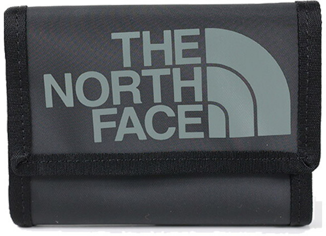 THE NORTH FACE 男女通用 Base Camp D環 Logo 可收納硬幣 迷你三折皮夾 黑色 NF0A52TH