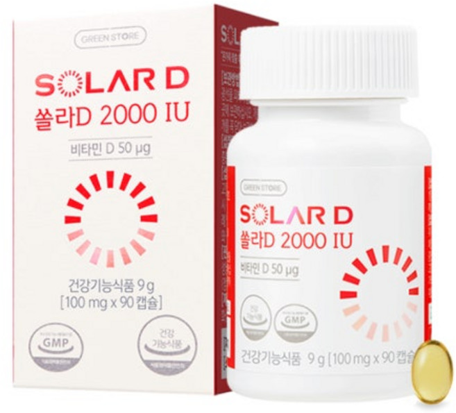 그린스토어 쏠라D 2000IU 90정, 1개