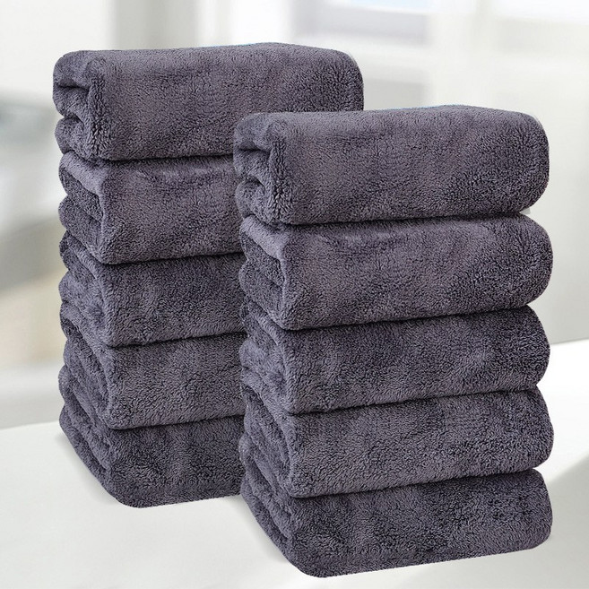 FASEN 호텔수건 먼지없는수건 128g 고급수건, 미들그레이, 10개