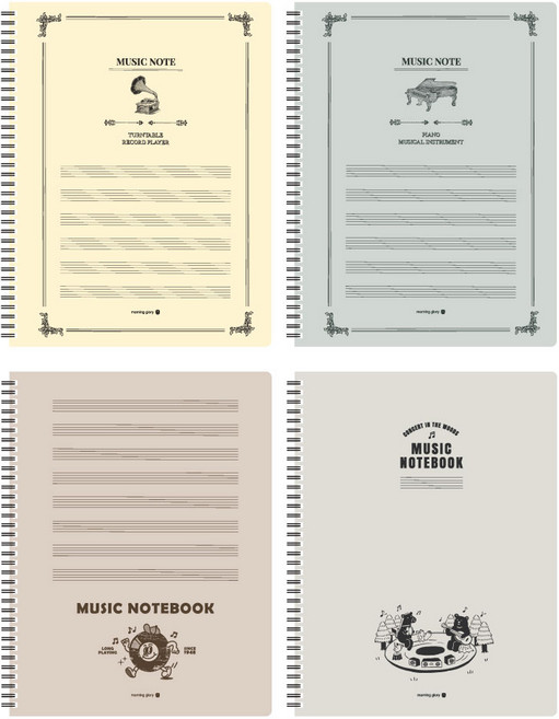 A4 음악공책 하드커버 음악 SP노트(좌철/항균) NO11131-89094, 단품
