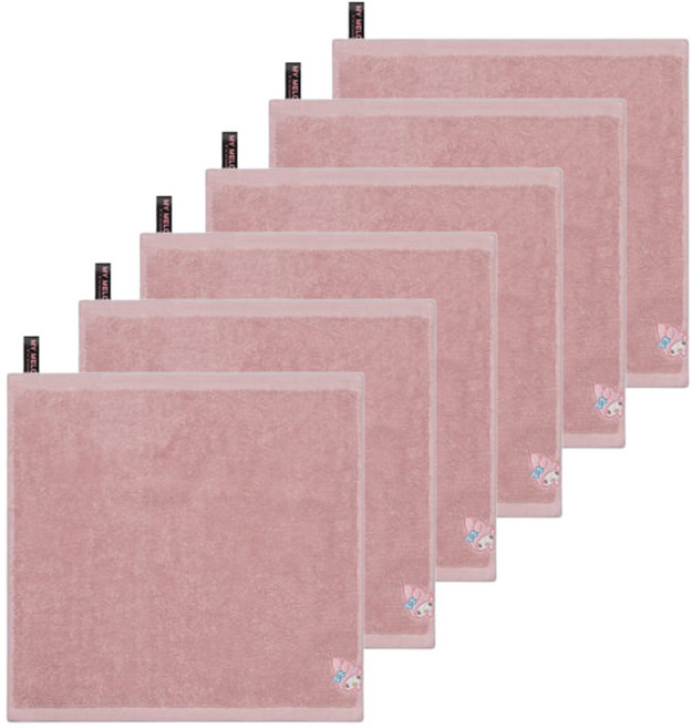 6장 캐릭터 주방 고리 핸드 수건 타올, 03.산리오캐릭터즈고리타올 핑크6장, 6개