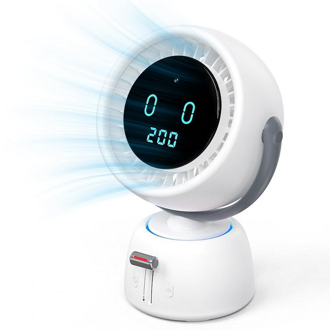 Desk Fan with Smart Tracking Head Movement Follow 200 Speeds Digital Display Slide Speed Control, Desk Fan with Smart Tracking H