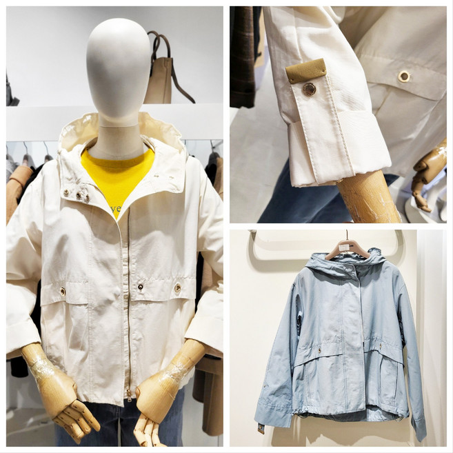 올리비아로렌 세련된 아일렛 포인트 롤업 소매 후드 집업 점퍼 nc청주점 voccl5s2246