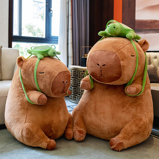 [5시건 당일출고] FOOI 귀여운 카피바라 거북이가방 인형 5종, 90cm