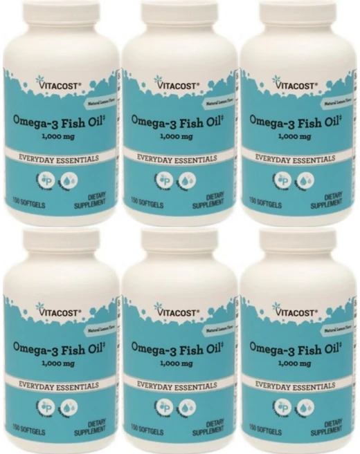 비타코스트 오메가3 피쉬오일 레몬 1000mg, 6개, 150정 - 쿠팡