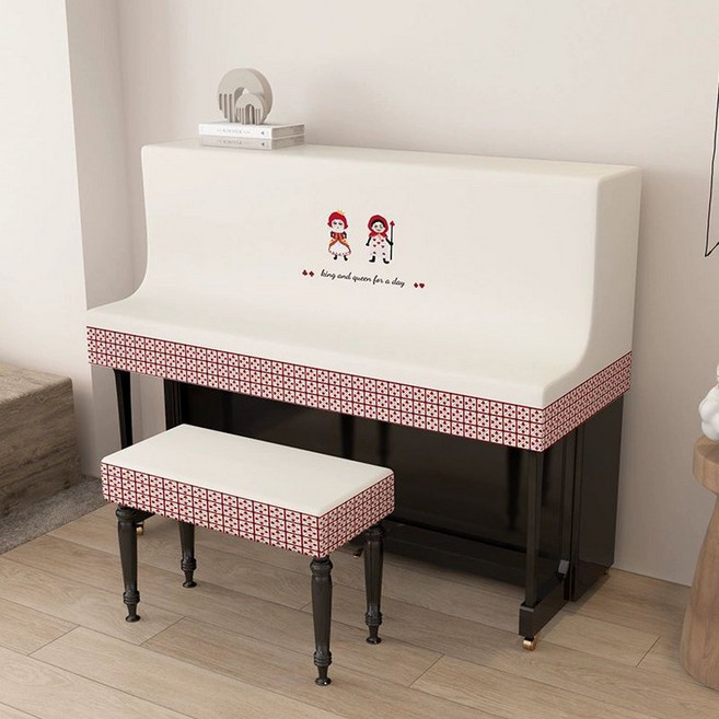 레이스 의자 세트 건반 업라이트 피아노커버 그랜드, 더블 피아노 의자 커버 76x36 피아노 커버 제외, 1개