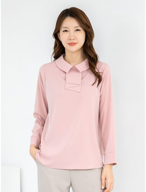 모슬린 엄마옷 블라우스 카라 타이 긴팔 MQG126456 마담 미시 중년여성 빅사이즈 할머니옷 50대 60대 70대