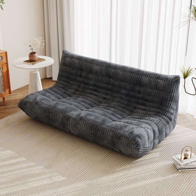 Olyzion 펫프렌들리 3인용 좌식 쇼파 패브릭 안락한 소파, 그레이