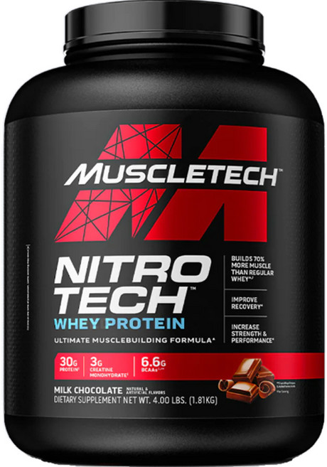 Muscletech Health 乳清高蛋白粉 牛奶巧克力口味, 1.8kg, 1罐