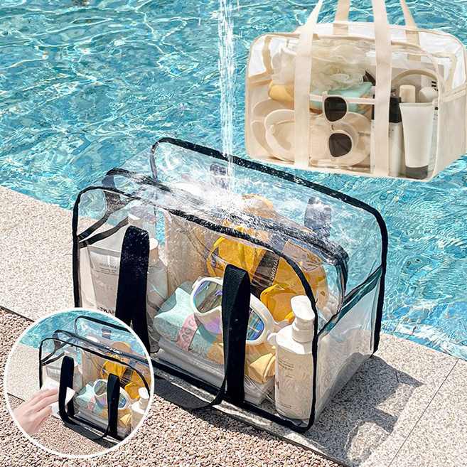 레오큐 투명 방수 pvc 대형 물놀이 비치백