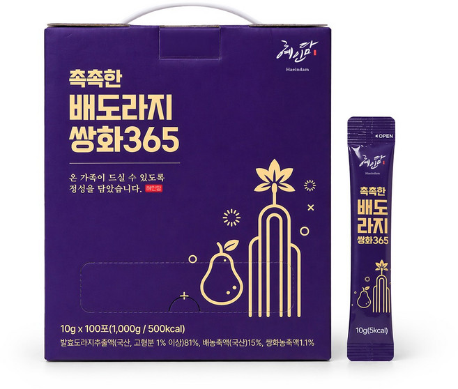 혜인담 촉촉한 배도라지 쌍화365, 100개, 10g
